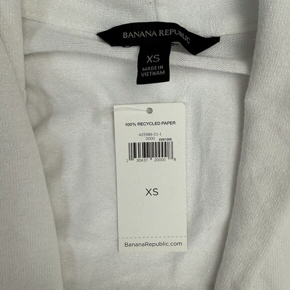 NEW Banana Republic Open Front Luxespun Cardigan Sweater Women XS White Longline - Picture 4 of 7